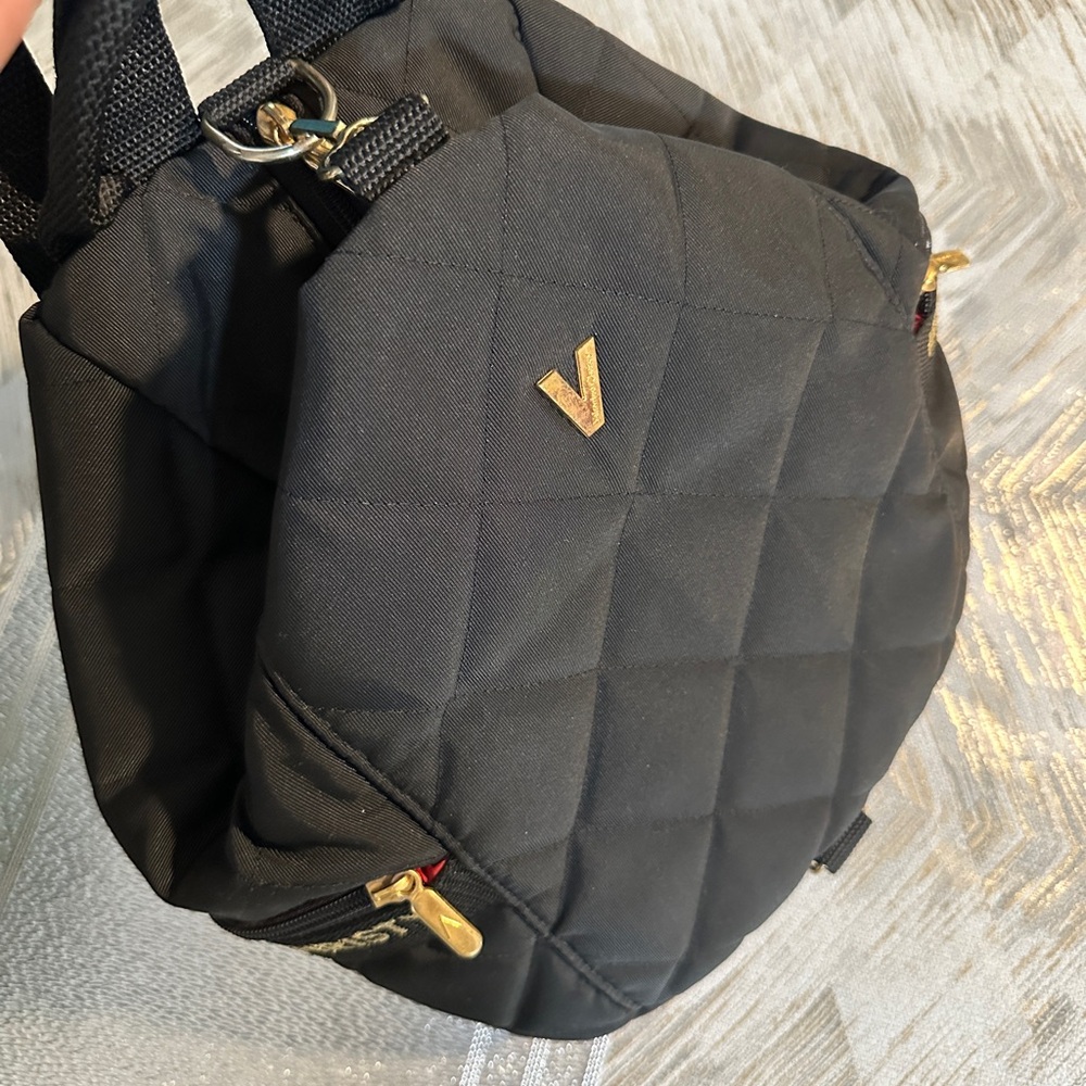 Valentino Quilted Black Backpack with Gold Details - Picture 4 of 15